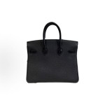 HERMES爱马仕 Birkin 25 银扣 铂金包手提包 25 女款 89 Nior 黑色